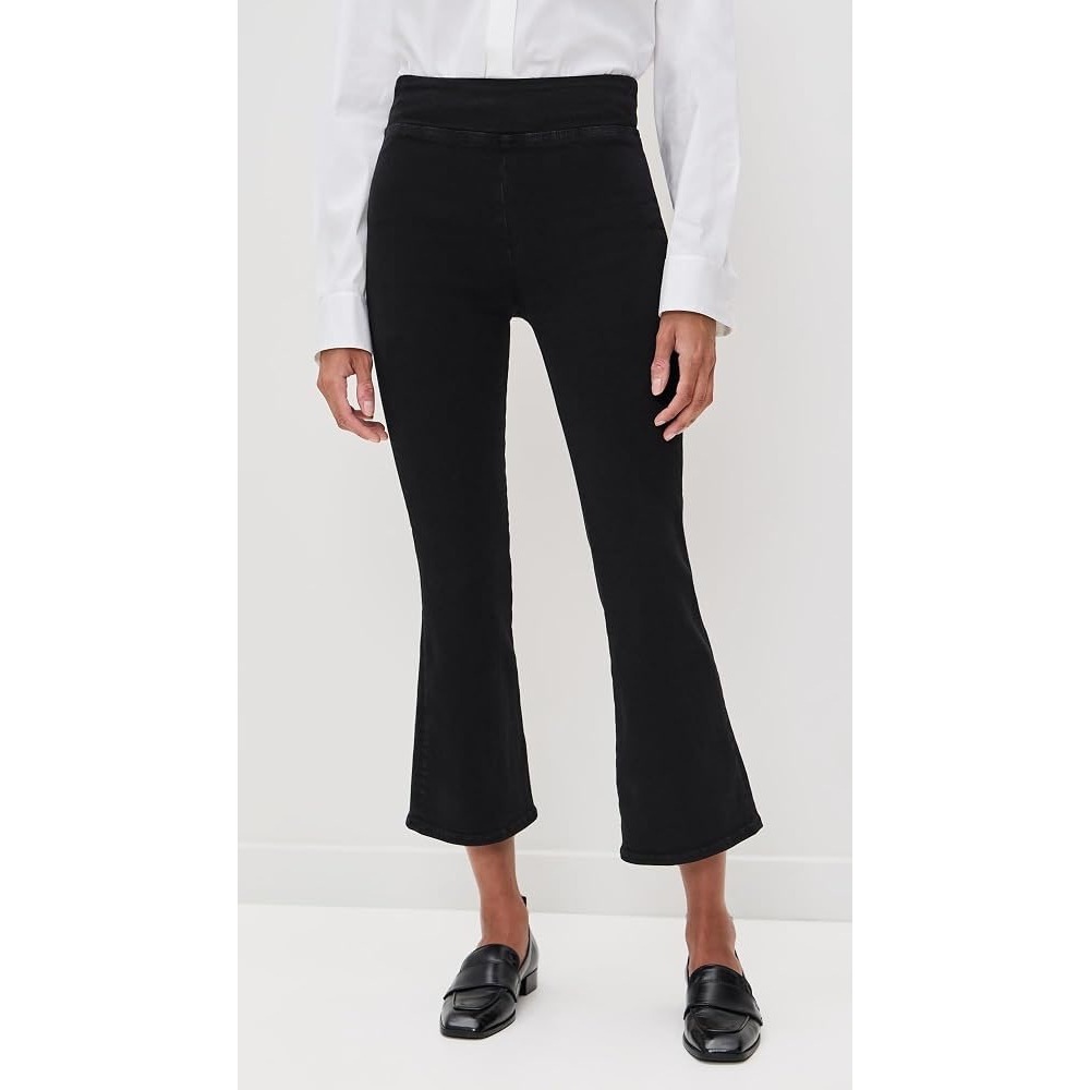 FRAME Le One Crop Mini Boot Jeans Sheen Noir Size 2 (Fits 29–34)